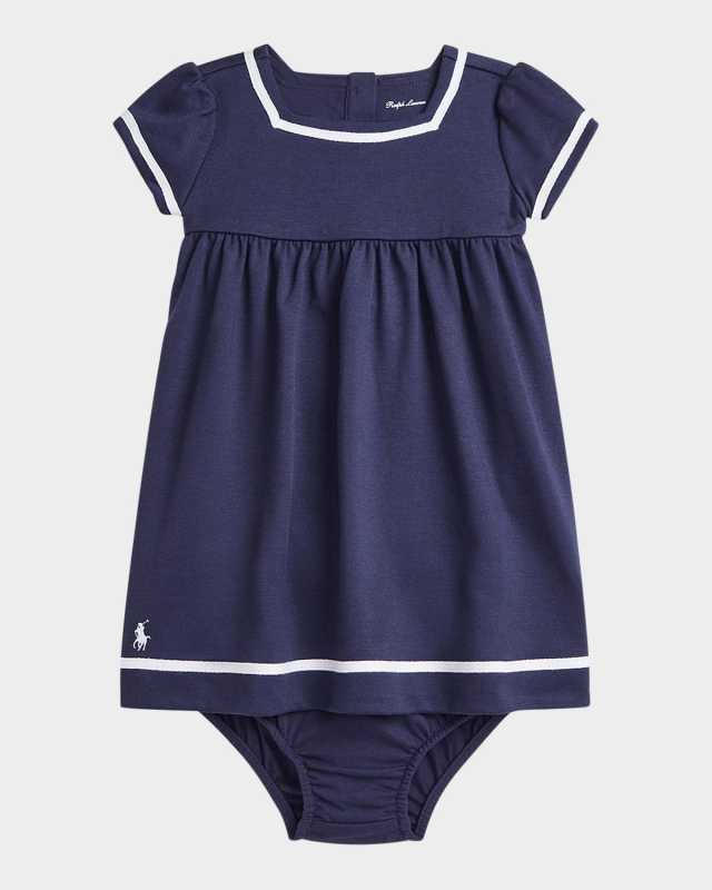 Girl's Nautical-Inspired Day Dress, Size 3M-24
